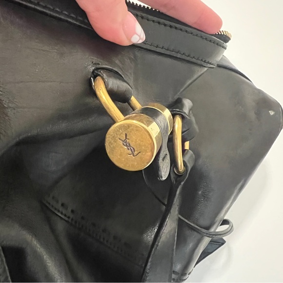 Yves Saint Laurent Rive Gauche Black Leather Muse Handbag Made in Italy - Picture 9 of 13
